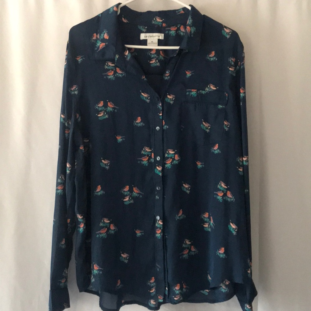 Liz Claiborne Bird Collared Blouse